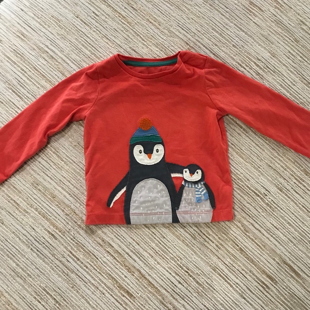 Baby Borden Penguin Appliqué Long Sleeve Tee